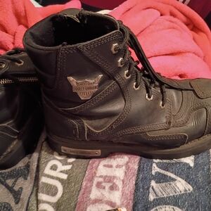 Harley-Davidson Black Leather Men's Boots And Slippers